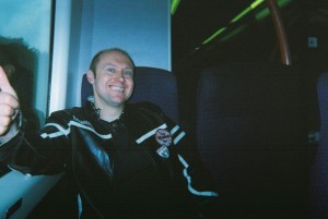 Neil Quigley getting used to being on Trains when on Tour Neil Quigley getting used to being on Trains when on Tour