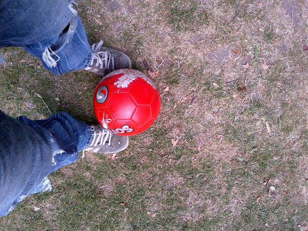 Neil Quigley playing Football in the Park